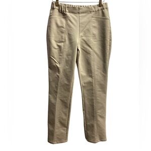 Denim‎ & co QVC tan pull on , elastic waist, tailored pants size 8 (3592)